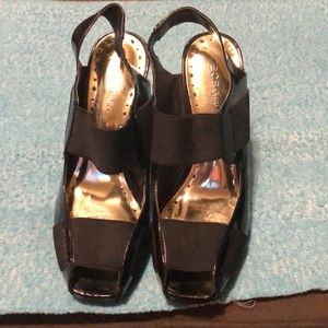BCB GIRLS PATENT LEATHER WEDGES